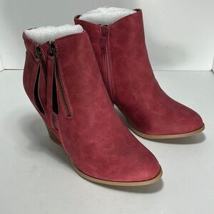 Journee Collection Red Ankle Boots